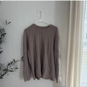 Goodfellow & Co Waffle Knit Crewneck Top - Taupe